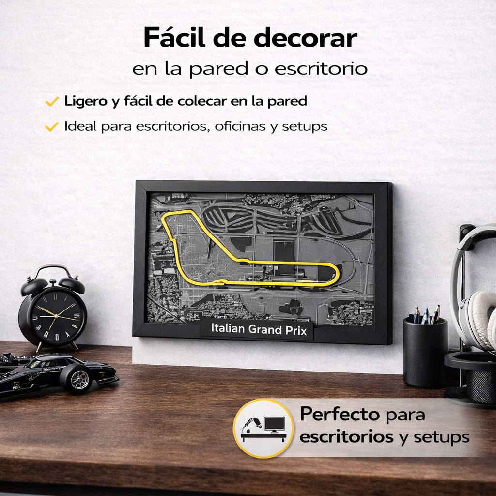 Cuadro 3D de Circuito F1 con Diseño Premium