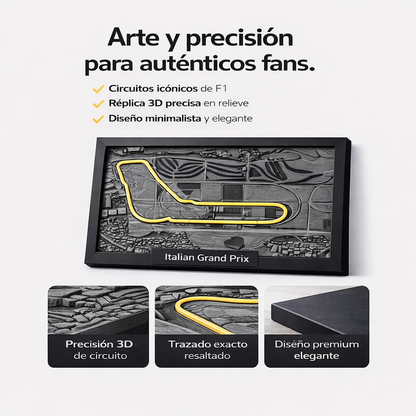 Cuadro 3D de Circuito F1 con Diseño Premium