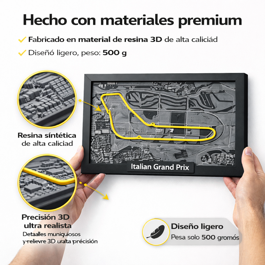 Cuadro 3D de Circuito F1 con Diseño Premium