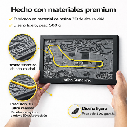 Cuadro 3D de Circuito F1 con Diseño Premium